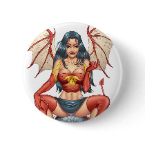 Sexy Devil saying Come Here by Al Rio buttons by AlRioArt Sexy Devil saying Come Here by Al Rio buttons