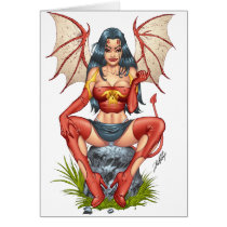 Sexy Devil saying Come Here by Al Rio cards by AlRioArt Sexy Devil saying Come Here by Al Rio cards