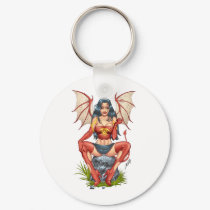 Sexy Devil saying Come Here by Al Rio keychains by AlRioArt Sexy Devil saying Come Here by Al Rio keychains