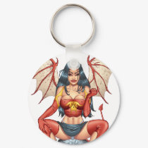 Sexy Devil saying Come Here by Al Rio keychains by AlRioArt Sexy Devil saying Come Here by Al Rio keychains