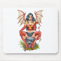 Sexy Devil saying Come Here by Al Rio mousepads by AlRioArt Sexy Devil saying Come Here by Al Rio mousepads