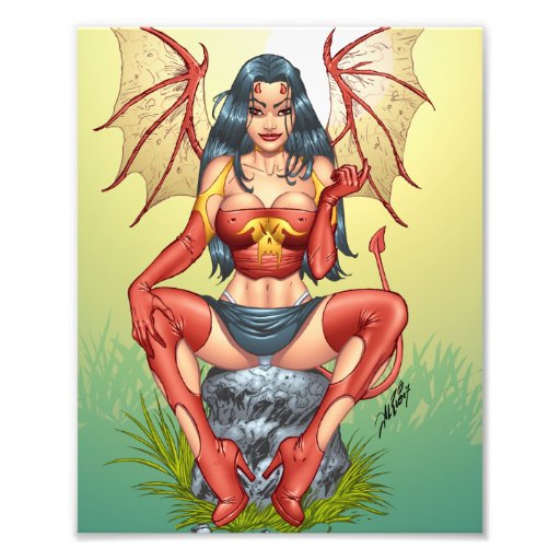 Sexy Devil saying Come Here by Al Rio Photo Print
