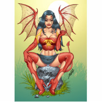 Sexy Devil saying Come Here by Al Rio Photo Cutout
