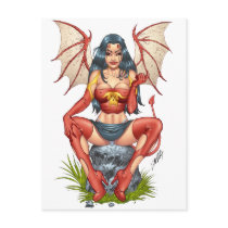 Sexy Devil saying Come Here by Al Rio Postcard