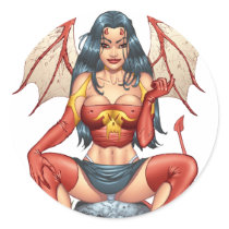 Sexy Devil saying Come Here by Al Rio stickers