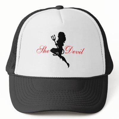 Sexy Devil Silhouette Trucker Hat by JuJuGarden
