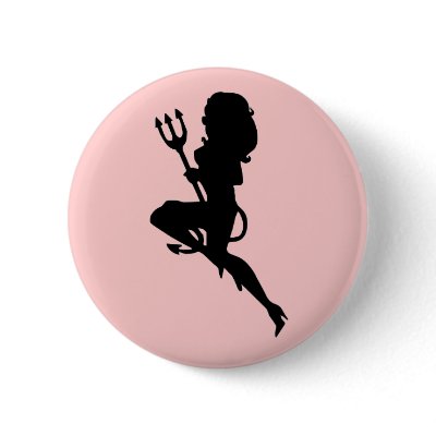 Sexy Devil Silhouette Pin by JuJuGarden