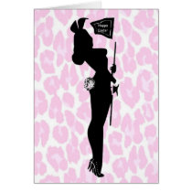 Sexy Easter Bunny on Pink Leopard cards