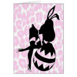 Sexy Easter Bunny on Pink Leopard cards