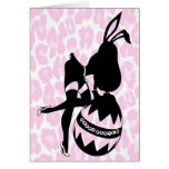 Sexy Easter Bunny on Pink Leopard cards