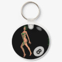 Sexy Eight Ball Pinup Pin Up Erotic Keychain