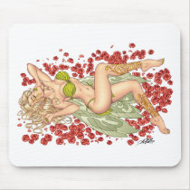 Sexy Elf Fairy in a Bed Of Red Roses by Al Rio mousepads by AlRioArt Sexy Elf Fairy in a Bed Of Red Roses by Al Rio mousepads
