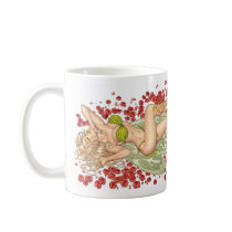 Sexy Elf Fairy in a Bed Of Roses by Al Rio mugs by AlRioArt Sexy Elf Fairy in a Bed Of Roses by Al Rio mugs
