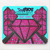 Sexy Face Expensive Taste Pink Diamond Mousepad by DesignEntice Sexy Face Expensive Taste Pink Diamond Mousepad