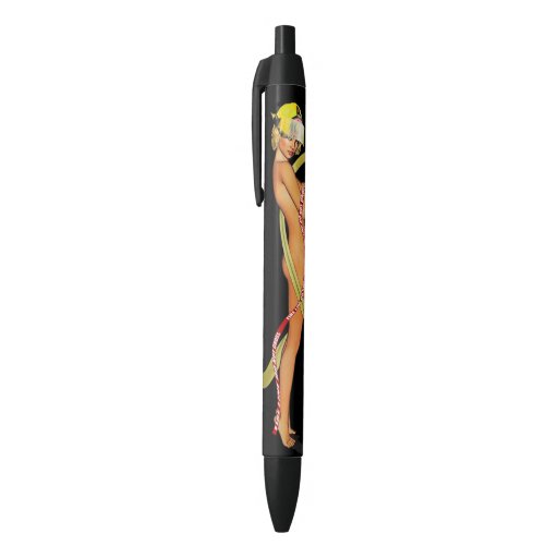 Sexy Firefighter Pinup Black Ink Pen Zazzle