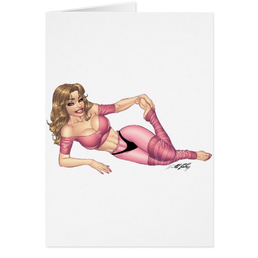 Sexy Fitness Exercise Dance Workout art Greeting Cards