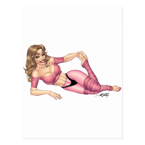 Sexy Fitness Exercise Dance Workout art Post Cards