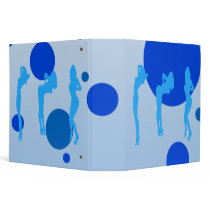 Sexy Girls in Cool Blue Stripper Sensual Tease Vinyl Binders