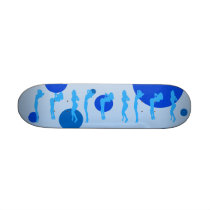 Sexy Girls in Cool Blue Stripper Sensual Tease Skateboard Decks