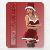 Sexy Girls - Sexy Santa Babe Mouse Pad - Hot Girls mousepads