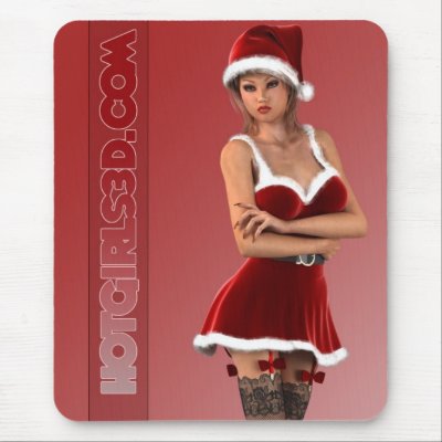 Sexy Girls - Sexy Santa Babe Mouse Pad - Hot Girls by hotgirls3d_dotcom