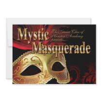 Sexy Glam Mystic Masquerade Party (red/gold) Custom Invitation