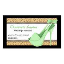 Sexy Green Heels and Leopard Business Card