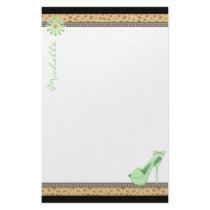 Sexy Green Heels and Leopard Stationery