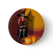 sexy  halloween witch cartoon buttons