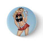 Sexy Ice Cream Milkshake Pin-up Girl by Al Rio buttons
