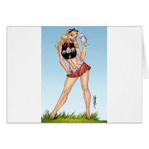 Sexy Ice Cream Milkshake Pin-up Girl by Al Rio cards by AlRioArt Sexy Ice Cream Milkshake Pin-up Girl by Al Rio cards
