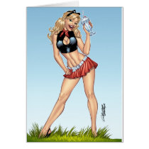 Sexy Ice Cream Milkshake Pin-up Girl by Al Rio cards by AlRioArt Sexy Ice Cream Milkshake Pin-up Girl by Al Rio cards
