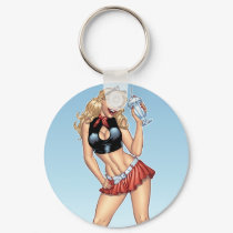 Sexy Ice Cream Milkshake Pin-up Girl by Al Rio keychains by AlRioArt Sexy Ice Cream Milkshake Pin-up Girl by Al Rio keychains