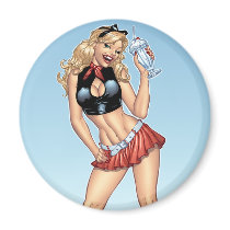 Sexy Ice Cream Milkshake Pin-up Girl by Al Rio magnets