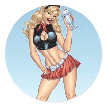 Sexy Ice Cream Milkshake Pin-up Girl by Al Rio stickers by AlRioArt Sexy Ice Cream Milkshake Pin-up Girl by Al Rio stickers