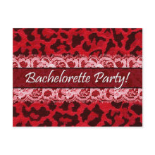 Sexy Lace Leopard Bachelorette Party Invitation postcard
