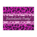 Sexy Lace Leopard Bachelorette Party Invitation postcards by PartyInvitations Sexy Lace Leopard Bachelorette Party Invitation postcards