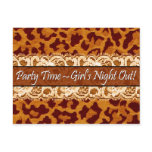 Sexy Lace Leopard Girl's Night Out Party Invite Postcard