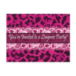 Sexy Lace Leopard Party Invitation (fuschia) Postcard