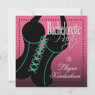 Sexy Lace Up Corset Bachelorette Lingerie Party invitation