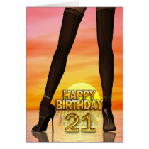 Sexy legs 21st birthday card