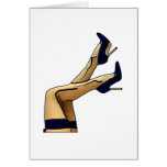 Sexy Legs Blue Stiletto Heels Card