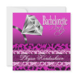 Sexy Leopard Ring Bling Lace Bachelorette Party Personalized Announcements