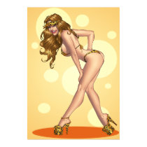 Sexy Leopard Skin Bikini Girl Pin-up by Al Rio posters