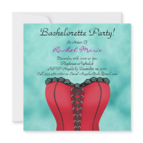 Sexy LINGERIE Red and  Black Bachelorette Party Custom Invites