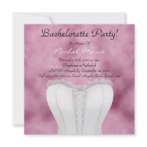 Sexy LINGERIE White and Pink Bachelorette Party Custom Invitation
