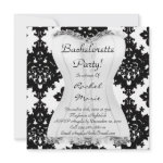Sexy LINGERIE White on Demask Bachelorette Party Custom Announcement
