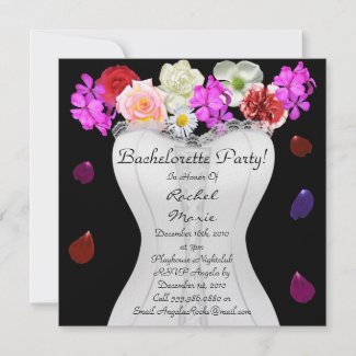 Sexy LINGERIE White on Floral Bachelorette Party Personalized Announcements