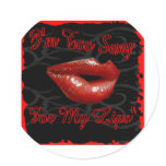 Sexy Lips Round Sticker