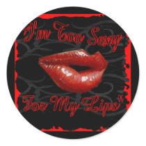 Sexy Lips Round Sticker